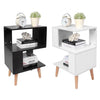 Modern Bedside Table Cabinet Bedroom Furniture Storage Nightstand Wooden Legs