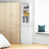 White Bathroom Cabinet Tall Cupboard 1 Door 5 Shelves Unit Storage Home Bookcase
