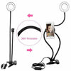 24 LED Camera Long Arm Selfie Flash Ring Light + Mobile Phone Holder USB Clip On