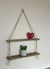 Rustic Vintage Shelves Handmade Wooden Natural Wood Floating Hanging Rope Shelf