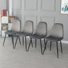 4 PCS Dining Chairs Velvet Padded Seat Metal Legs Kitchen Lounge Restaurant Home