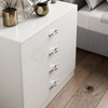 Riano 4 Drawer Chest White Wood Dresser Bedroom Storage Furniture Unit