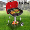 Red BBQ Charcoal Trolley Garden Outdoor Barbecue Cooking Grill Powder Wheels NEW