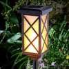 Solar Lamp Post Bollard LED Flaming Torch Path Outdoor Garden Waterproof Lights