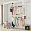 Clothes Rail Rack Garment Coat Hanging Display Stand Storage Shelf 2 Pole 2 Bar