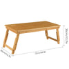 Bamboo Laptop Desk Foldable Notebook Table with Drawer Adjustable Height 25-36cm