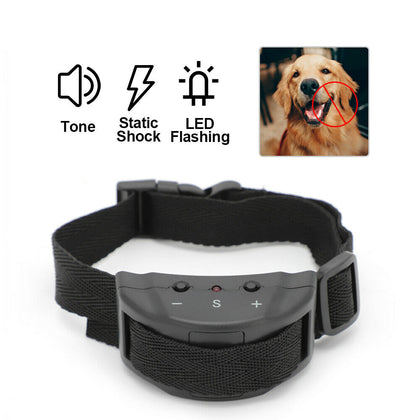 1x Anti Bark Electric Shock Dog E-Collar Stop Barking Pet Training Collar
