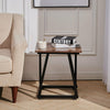 Coffee Table Matte Black Square Sofa Side Small Night Stand End Table Metal Legs