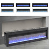 Electric 40 50 60" Insert/Wall Mounted Fireplace LED Flame Crystal Fire Heater