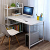 Computer Table Study Desk with Shelves Unit Black Home Office Workstation Corner