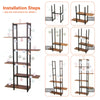 5Tier Metal Wall Rack Leaning Ladder Shelf Bookcase Display Storage Unit Cabinet