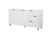 Pulford Scandi Sideboard Buffet 2 Doors 3 Drawers Storage Cabinet Cupboard White
