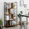 5-Tier Bookshelf Industrial Bookcase Display Metal Frame Storage Ladder Shelf