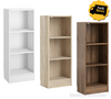 3 Tier Medium Narrow Wooden Bookcase Shelving Unit Living Room Office Storage