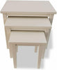 Nest of 3 Tables Nesting Coffee Side Table Wooden White Pine Space Saving Table