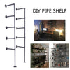 2Pcs 5.5Tiers Industrial Floating Iron Pipe Shelf Retro DIY Wall Mounted Bracket