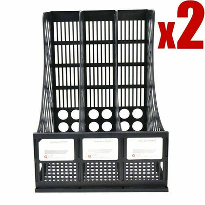 New Divider Plastic File Shelf Rack Desktop Magazine Holders Desk Tidy Organiser