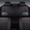 Black Deluxe Car Seats Covers Pu Leather Universal Protector Full Set Front