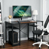PC Computer Desk Writing Study Table Office Home Workstation Dark +Storage Shelf