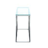 Modern Console Table Side Table with Clear Tempered Glass and Chrome Cross Legs