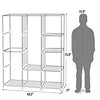 71" Portable Closet Wardrobe Clothes Rack Storage Organizer with Shelf Black