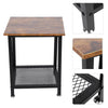 2 Tier Coffee Table Sofa Side End Tea Table with Storage Shelf for Living Room