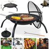 Round Fire Pit BBQ Grill Heater Outdoor Garden Firepit Brazier Patio Outside UK