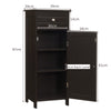 Bathroom Storage Cabinet Floor Standing Wooden Cupboard w/ Single Door & Drawer