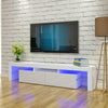 200cm RGB Moern Furniture TV Unit Cabinet Stand Doors LED Light With Drawer UK