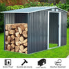 Garden Shed Storage Yard Wood Store Door Metal Roof Building Tool Firewood Box