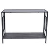 2 Tiers Console Table Industrial Hallway Entryway W/ Shelf Side Slim Table Grey