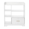 Wood Bookcase Bookshelf S Shape 6 Tier Shelves Free Shelving Storage White Unit