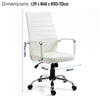 Executive Office Chair Swivel Ribbed High Back Leather Chair Computer Desk Chair