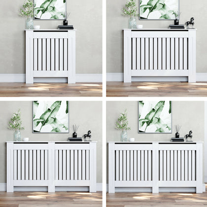 White Radiator Cover Grill Shelf Cabinet MDF Wood Modern Traditional Furniture