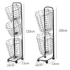 2/3 Tier Metal Wire Washing Laundry Basket Rolling Cart Hamper Clothes Storage