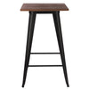 Industrial Metal Wood Bar Table + 2/4 Stools Set Breakfast Bistro Dining Chairs