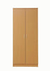 2 Door Double Wardrobe In Beech - Bedroom Furniture Storage Cupboard