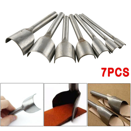 7x Leather Craft Half-round Cutter Punch Strap Belt Wallet End Tool 10-40mm
