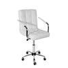 Cushioned Computer Office Desk Chair Chrome Legs Lift Swivel PU Leather Chair UK