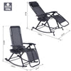 Outsunny Folding Recliner Chair Outdoor Lounge Rocker Zero-Gravity Seat Black