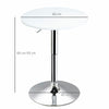 Adjustable Height Round Bar Table w/ Swivel Top Metal Frame White