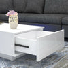 High Gloss Multicolor LED Modern Coffee Table Wooden Drawer Storage Living Room