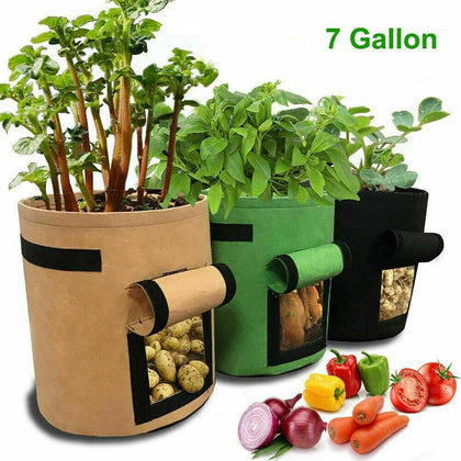 Home Garden Vegetable Planter Container 7 Gallon Potato Tomato Grow Plant Bag UK