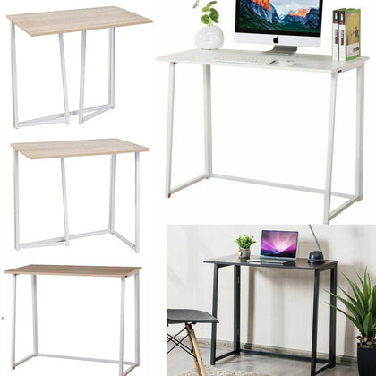 UK Compact Folding Desk Computer Desk Foldable Study Table No Assembly Required！