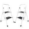 Folding 2 Step Ladder Non Slip Tread Safety Steel Small Stool Ladders Kitchen