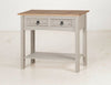 Corona Console Table Grey Wax 2 Drawer Solid Pine Hall by Mercers Furniture