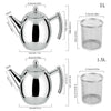 1L Capacity Stainless Steel Teapot Coffee Pot Kettle With Tea Leaf Filter