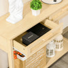 Console Table w/ Storage Shelf 2 Drawers for Entryway Bedroom Natural