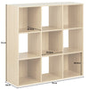 Wood 9 Cube Modular Square Storage/Shelving 3 Tier Shelf Display Unit