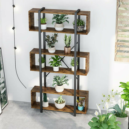 Tribesigns Vintage Bookcase for Home Office 6 Tier Bookshelf Living Room Divider